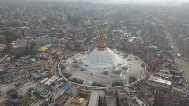 Stúpa Bodhnath Káthmándú, Nepál 4k video plochý profil Cinelike — Stock video