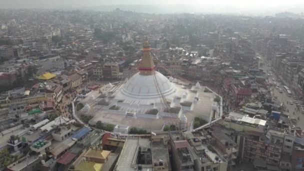 Stupan Bodhnath Kathmandu, Nepal 4k video Bandprofil Cinelike — Stockvideo