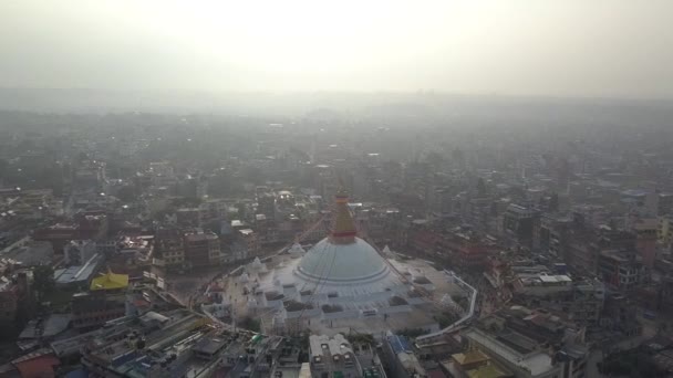 Stupa bodhnath kathmandu, nepal 4k video flaches profil cineartig — Stockvideo