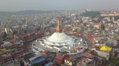 Stupa Bodhnath Katmandu, Nepal 4k video düz profili Cinelike