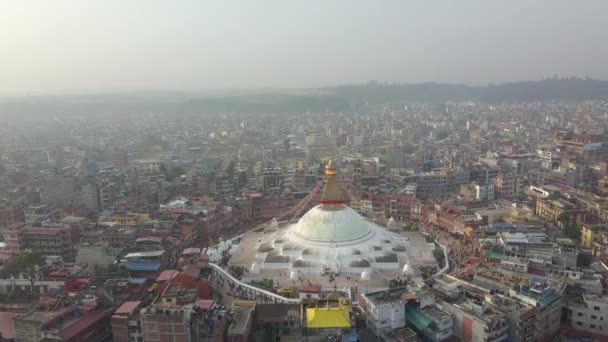 Stupan Bodhnath Kathmandu, Nepal 4k video Bandprofil Cinelike — Stockvideo