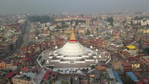 Stupa Bodhnath Kathmandu, Nepal 4K video flat profile Cinelike — Stock Video