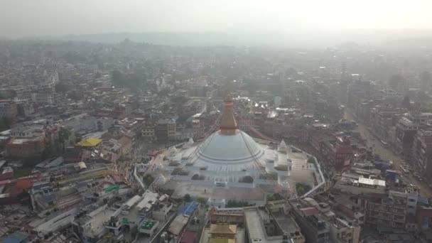 Stúpa Bodhnath Káthmándú, Nepál 4k video plochý profil Cinelike — Stock video