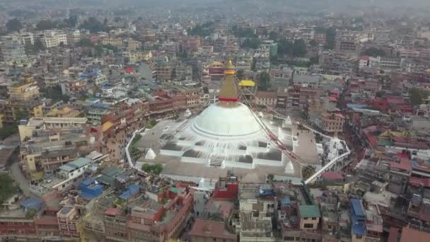 Stúpa Bodhnath Káthmándú, Nepál 4k video plochý profil Cinelike — Stock video