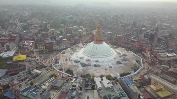 Stupa Bodhnath Katmandou, Népal 4K vidéo profil plat Cinelike — Video
