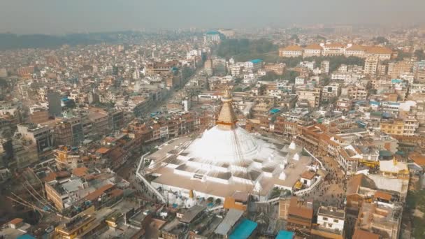 Stupa Bodhnath加德满都，尼泊尔4k视频 — 图库视频影像