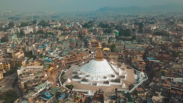 Stupa Bodhnath Katmandu, wideo Nepal 4k — Wideo stockowe