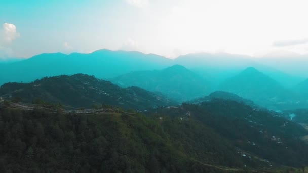 Forntida buddhistiska kloster i Himalaya Nepal från luften — Stockvideo