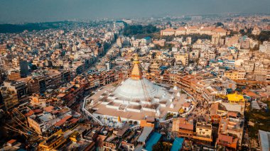 Stupa Bodhnath Katmandu Nepal fotoğrafı havadan