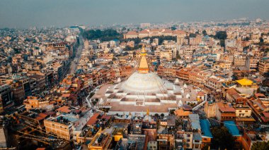 Stupa Bodhnath Katmandu Nepal fotoğrafı havadan