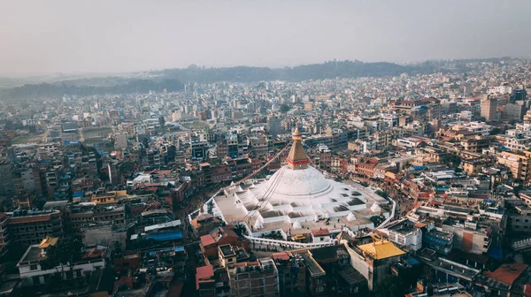 Stupa Bodhnath Kathmandu Nepal photo from air — стокове фото