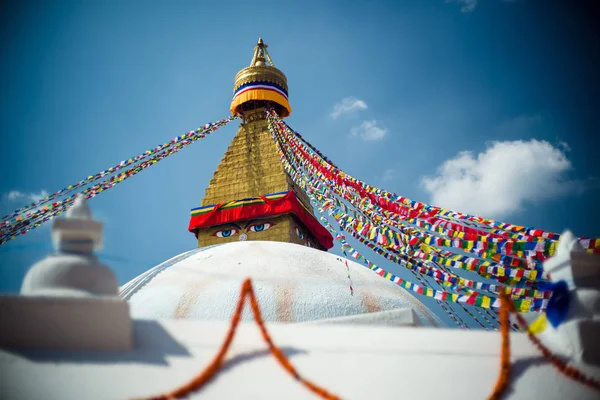 Stupa Bodhnath Kathmandu Nepal foto do ar — Fotografia de Stock