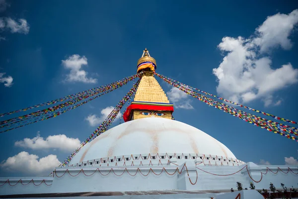 Stupa Bodhnath Katmandú Nepal foto desde el aire —  Fotos de Stock