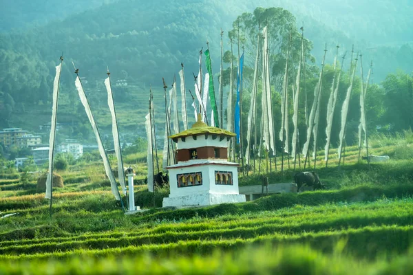 The Dzong Monastery in Bhutan Himalayas mountain — 스톡 사진