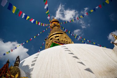 Swayambhunath Katmandu Nepal 'deki Göz Buddha' yı aptallaştırdı.