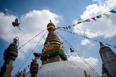 Swayambhunath Katmandu Nepal 'deki Göz Buddha' yı aptallaştırdı.