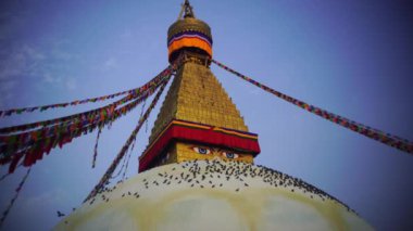 Stupa Bodhnath Katmandu Nepal fotoğrafı havadan