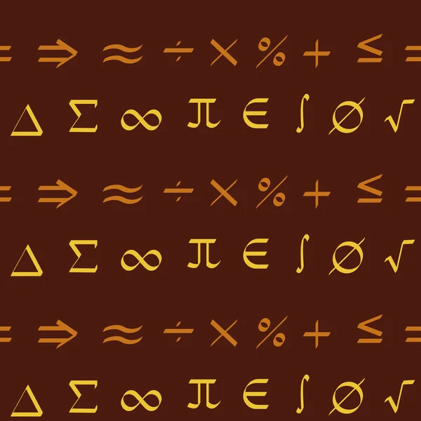 Nahtlose Muster mit mathematischen Symbolen — Stockvektor