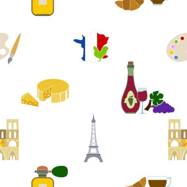 Seamless modeli ile Fransız simgeler 