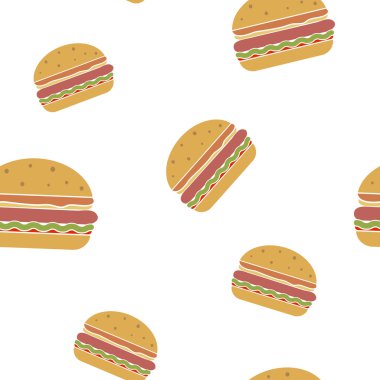 Fastfood simgeleri ile Seamless Modeli 