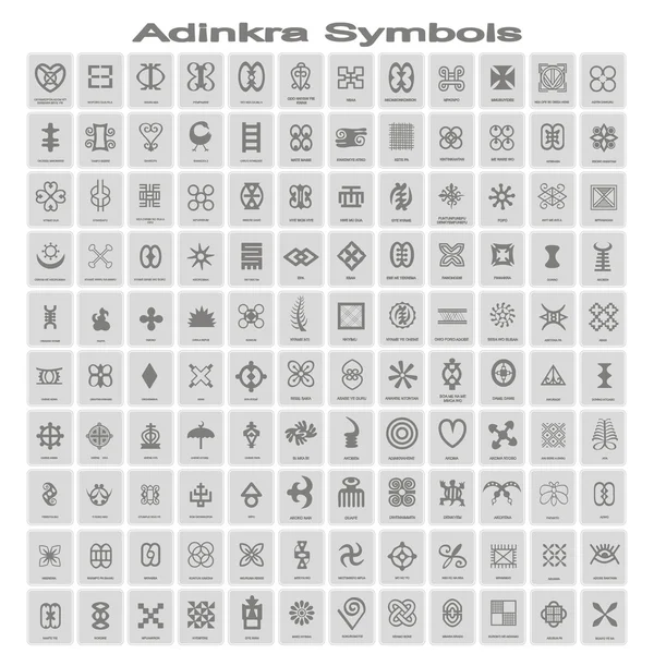 adinkra sembollü monokrom simgeleri kümesi  