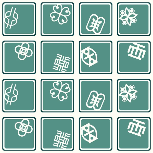 Seamless pattern with adinkra symbols — Stock Vector