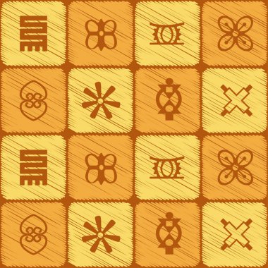 adinkra sembolleri ile Seamless Modeli