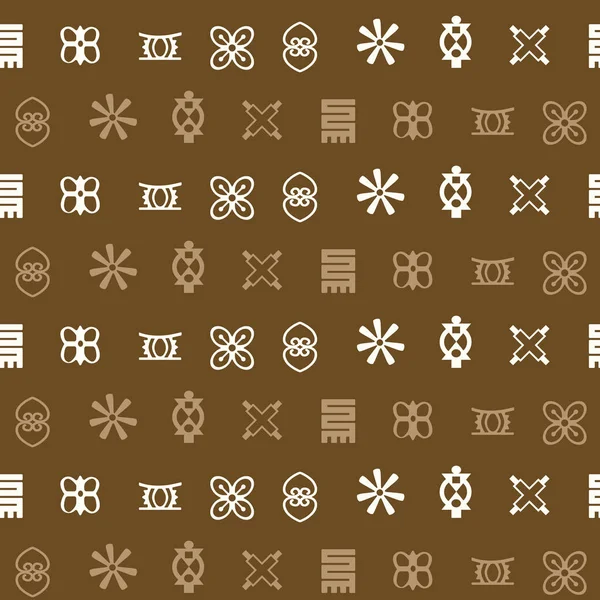 Naadloze patroon met adinkra symbolen — Stockvector