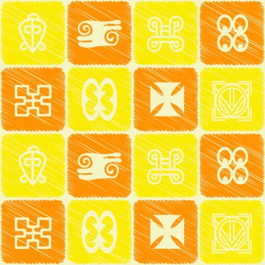 adinkra sembolleri ile Seamless Modeli  