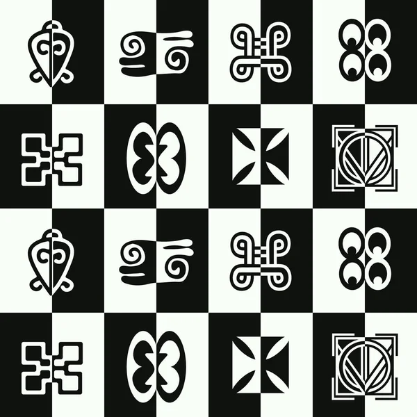 Wzór z adinkra symbole — Wektor stockowy