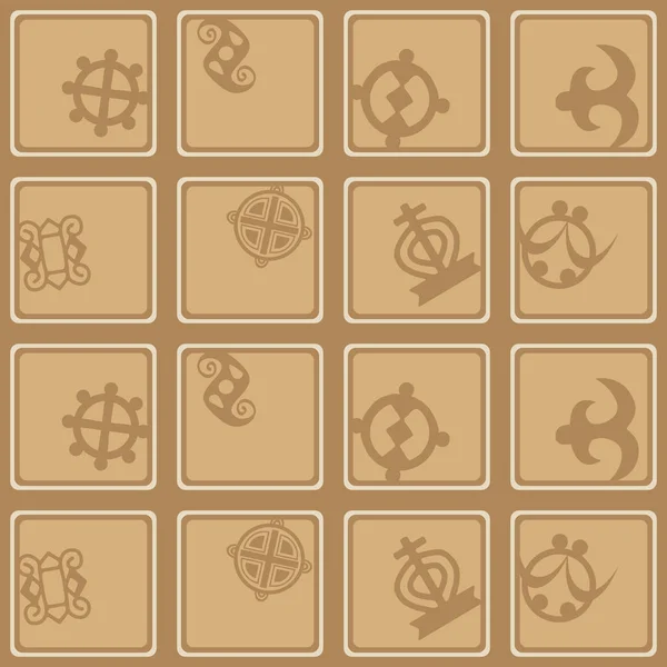 无缝模式与 adinkra 符号 — 图库矢量图片