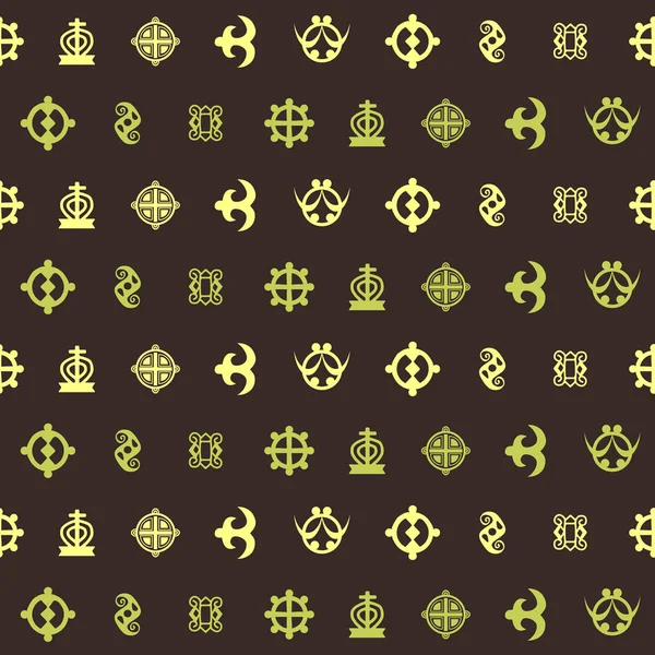 Modèle sans couture avec des symboles adinkra — Image vectorielle