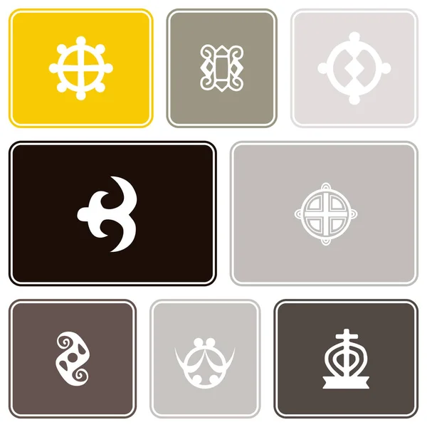 Patrón sin costura con símbolos de adinkra — Vector de stock