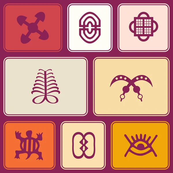 Wzór z adinkra symbole — Wektor stockowy