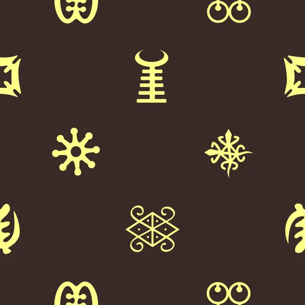 Wzór z adinkra symbole — Wektor stockowy