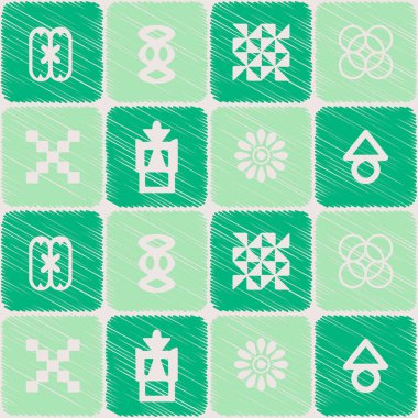 adinkra sembolleri ile Seamless Modeli 