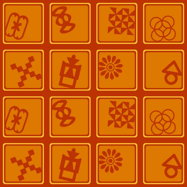 Patrón sin costura con símbolos de adinkra — Archivo Imágenes Vectoriales