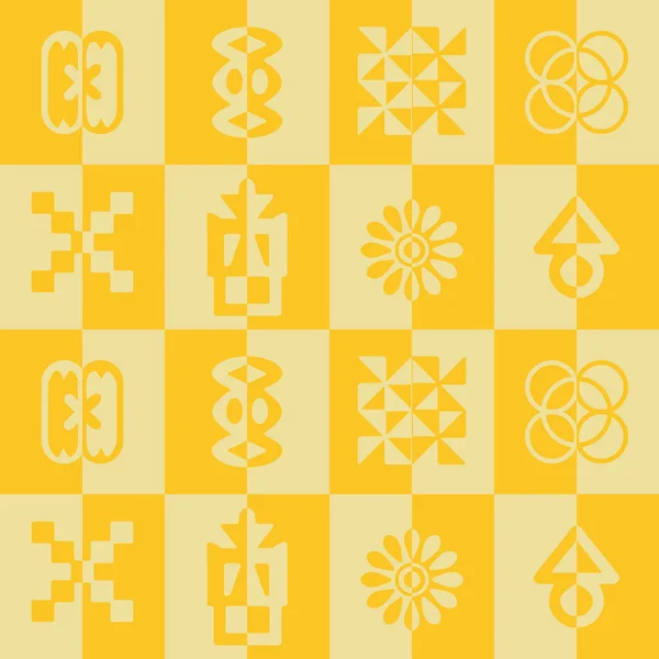 Modèle sans couture avec des symboles adinkra — Image vectorielle