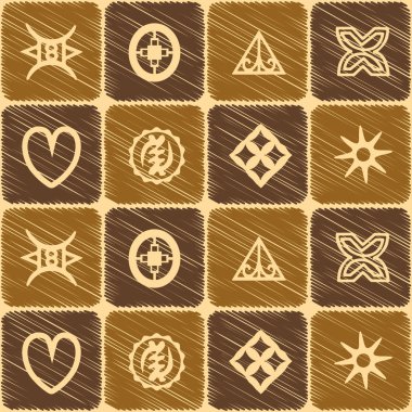 adinkra sembolleri ile Seamless Modeli 