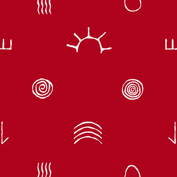 Seamless pattern with symbols of Australian aboriginal art — Stock Vector