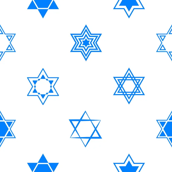 Seamless pattern with  star of David traditional Jewish symbol — Stock Vector