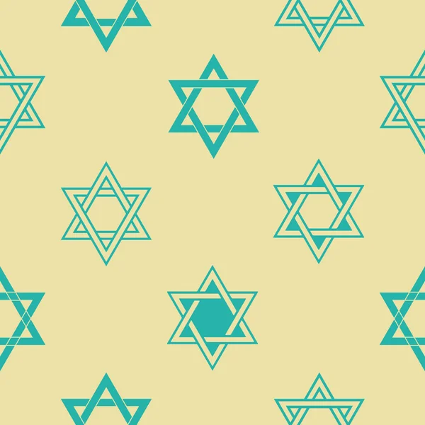 Nahtloses Muster mit Stern des traditionellen jüdischen Symbols — Stockvektor