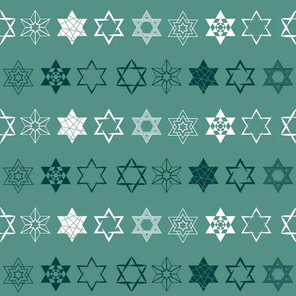 ダビデの星ユダヤ人の伝統的なシンボルとシームレスなパターン — ストックベクタ