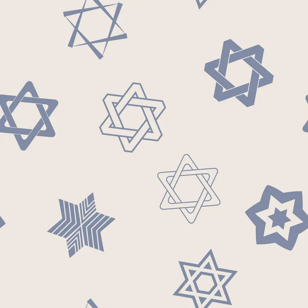 Seamless pattern with star of David traditional Jewish symbol — Stock Vector