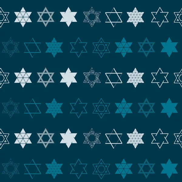 Seamless pattern with star of David traditional Jewish symbol — Stock Vector