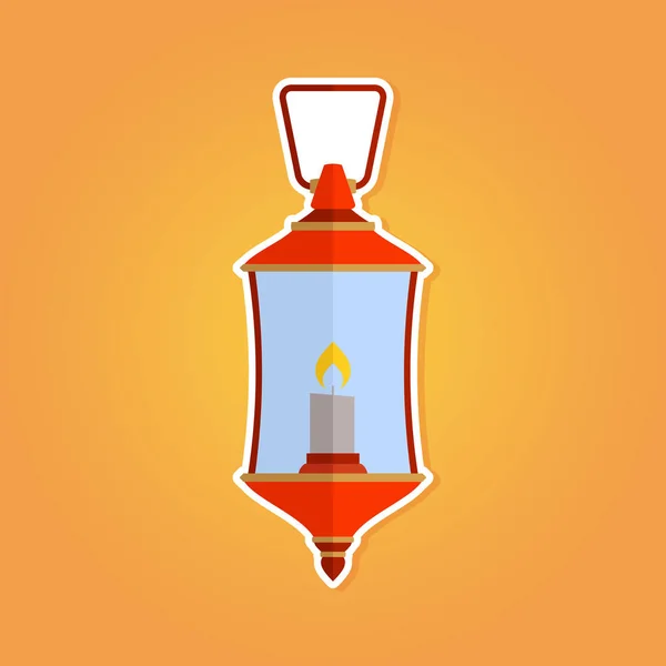 Icône de couleur avec lanterne — Image vectorielle