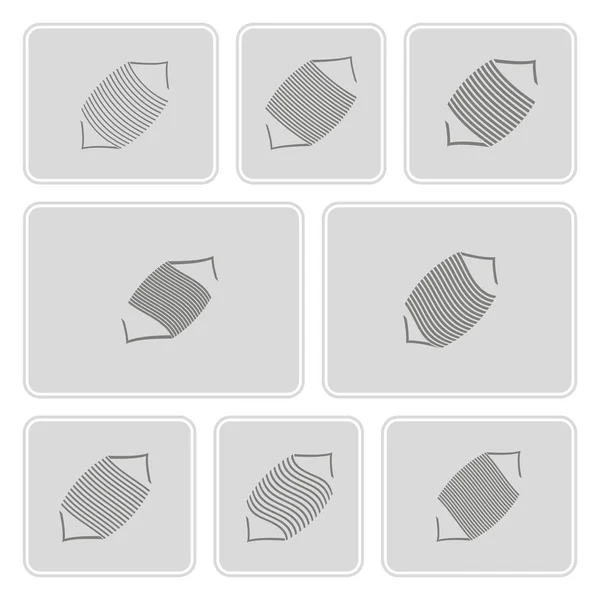 Set van zwart-wit pictogrammen met veren — Stockvector