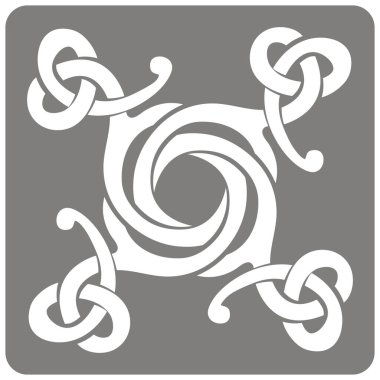 Kelt sanat ve etnik süs eşyaları ile tek renkli simge