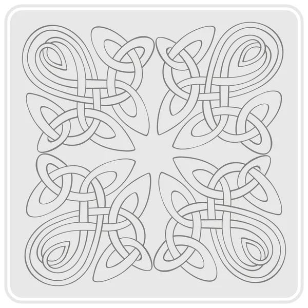 Icono monocromo con el arte celta y ornamentos étnicos — Vector de stock