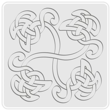 Kelt sanat ve etnik süs eşyaları ile tek renkli simge